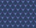 Vintage blue background with floral ornament