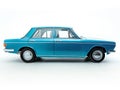 Vintage Blue Car on White Background Royalty Free Stock Photo