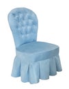 Vintage blue chair isolated on white background. Retro style. Furniture for refined interior. Royalty Free Stock Photo