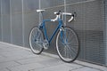 Vintage blue city, road bicycle with white details