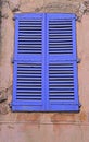 Vintage blue close window with shutters, Provence