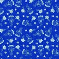 Vintage blue floral seamless pattern Royalty Free Stock Photo
