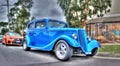 Vintage blue Ford car