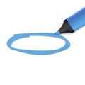 Vintage blue marker. Vector pattern. Grunge texture. Watercolor blue marker. Vector illustration. Stock image.