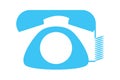 Vintage blue phone icon on white background Royalty Free Stock Photo