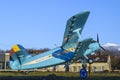 Vintage blue plane