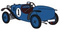 The vintage blue racecar