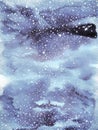 Vintage blue sky world, universe watercolor painting background Royalty Free Stock Photo