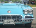 Vintage blue sport Chevrolet Corvette 1958 front