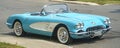 Vintage blue sport Chevrolet Corvette 1958 side