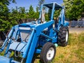 Vintage Blue Tractor & Backhoe