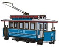 Vintage blue tramway