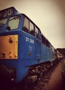 Vintage blue and yellow train