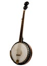 Vintage bluegrass banjo isolated on white background