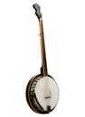 Vintage bluegrass banjo isolated on white background Royalty Free Stock Photo