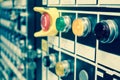 Vintage and blur tone of Electrical switchgear room,Industrial e Royalty Free Stock Photo