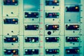 Vintage and blur tone of Electrical switchgear room,Industrial e Royalty Free Stock Photo