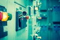 Vintage and blur tone of Electrical switchgear room,Industrial e