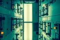 Vintage and blur tone of Electrical switchgear room,Industrial Royalty Free Stock Photo
