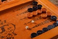 Vintage board game backgammon Royalty Free Stock Photo