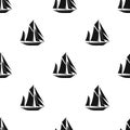 Vintage boat explorers.Sailboat on which ancient people traveled around the Earth.Ship and water transport single icon Royalty Free Stock Photo