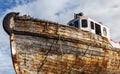 Vintage boat resting in dry dock Royalty Free Stock Photo