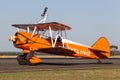 Vintage Boeing Stearman biplane of the Breitling Wing Walkers. Royalty Free Stock Photo