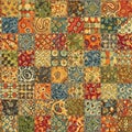 Vintage Boho Patchwork Quilt Seamless Pattern Royalty Free Stock Photo