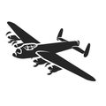 Vintage bomber vector illustartion. WW2 heavy military aircraft. Royalty Free Stock Photo