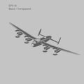 Vintage bomber vector illustartion. WW2 heavy military aircraft. Legendary retro airplane