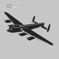 Vintage bomber vector illustartion. WW2 heavy military aircraft. Legendary retro airplane