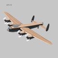 Vintage bomber vector . WW2 heavy military aircraft. Legendary retro airplane