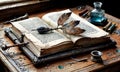 Writer's Antique Desk Tableau Royalty Free Stock Photo