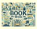 Vintage Book Week Poster Royalty Free Stock Photo