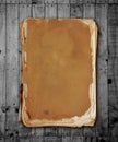 Vintage book on wood with clipping path. Royalty Free Stock Photo