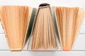 Vintage books with yellowed pages