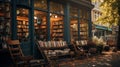 A vintage bookstore with a window display featuring book