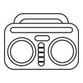 Vintage boombox icon , outline style