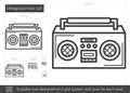 Vintage boombox line icon.