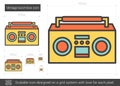 Vintage boombox line icon.