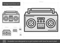 Vintage boombox line icon.