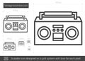 Vintage boombox line icon.