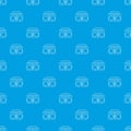 Vintage boombox pattern vector seamless blue