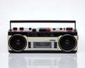 Vintage boombox on white background