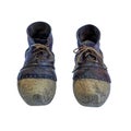 vintage boots with laces on wooden soles