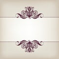 Vintage border frame decorative ornate calligraphy vector