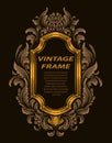 Vintage border frame with engraving ornament