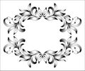 Vintage border frame engraving with retro ornament pattern in antique floral style decorative design Royalty Free Stock Photo