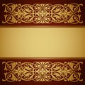 Vintage border frame gold background calligraphy vector Royalty Free Stock Photo