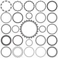 Collection of Round Decorative Ornamental Border Frames. Royalty Free Stock Photo